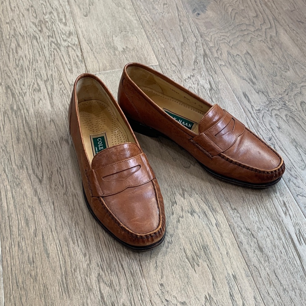 Cole Haan Men's Tan Leather Penny Loafers Size 8.5